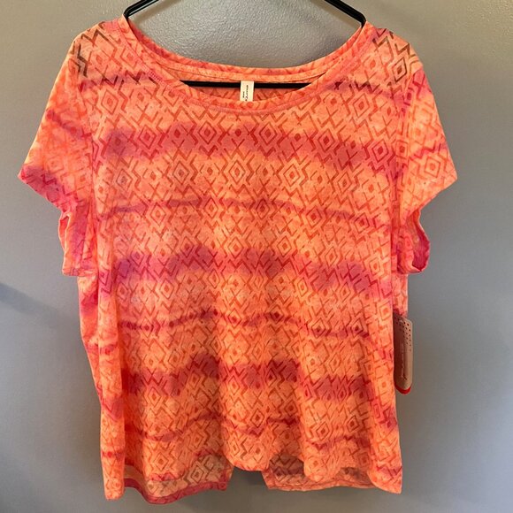 exertek Tops - Exertek Womens Petite Open Back Athletic Top Pink/Orange Size PXL NWT